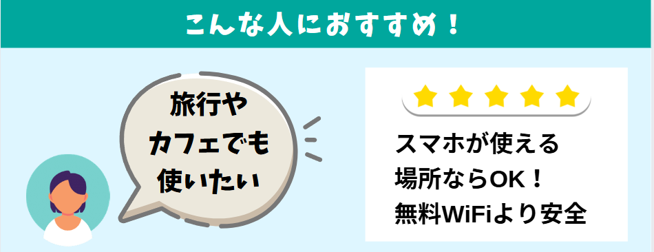 外出先でもWiFiを使いたい人
