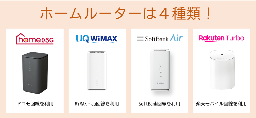 ホームルーターは4種類