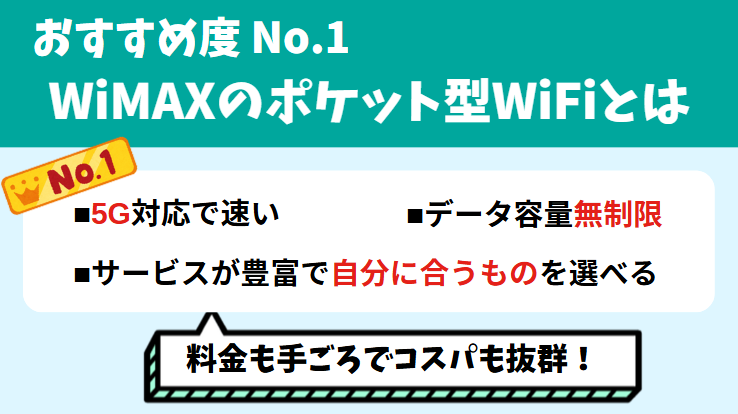 おすすめ度No.1 WiMAXのポケット型WiFiとは