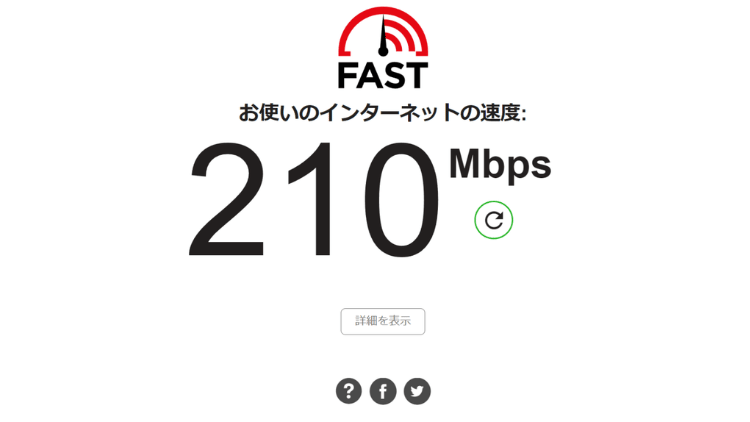 FAST.comの画面