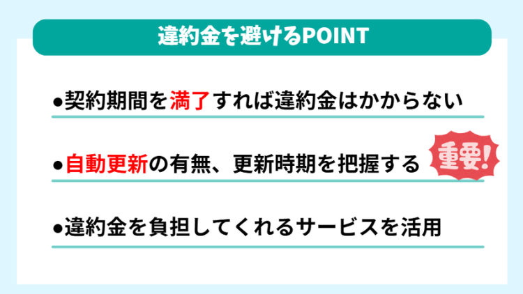 違約金を避けるポイント