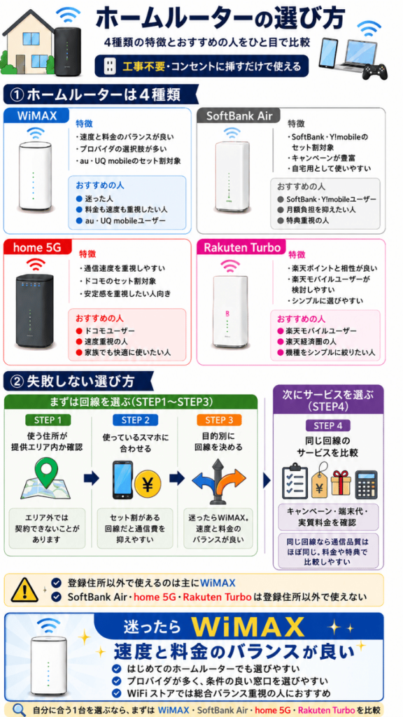 4種類のホームルーターの選び方